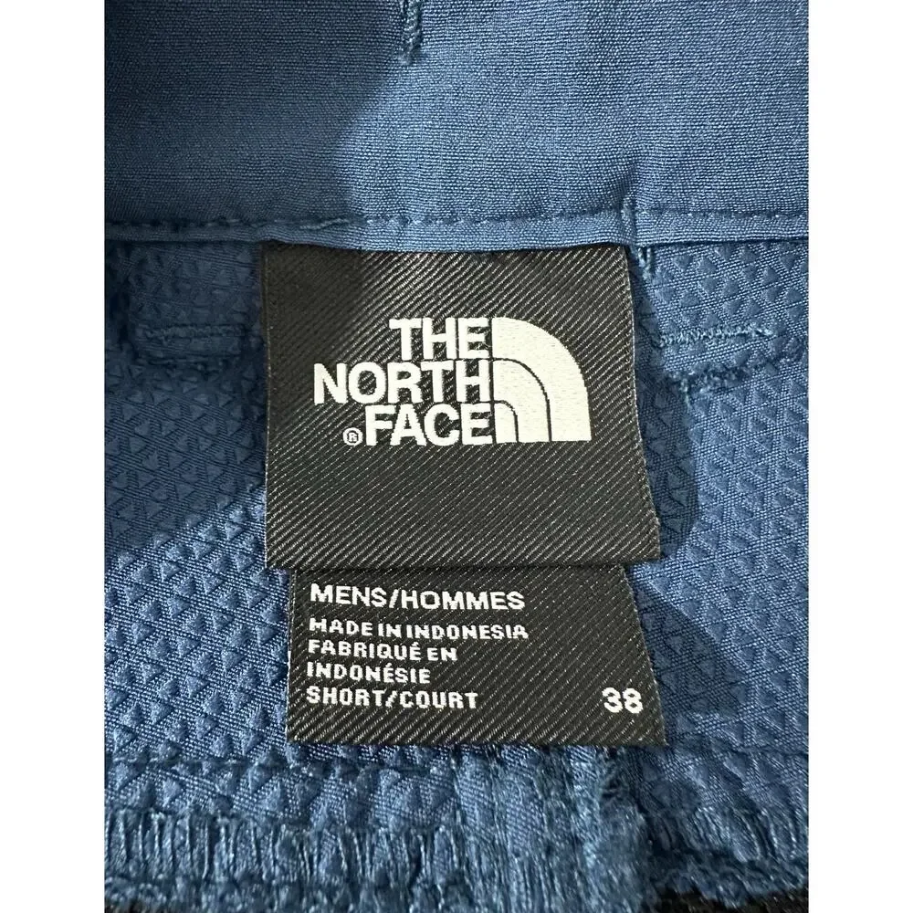 The North Face Flash Dry Mens Shorts 38 Navy Pockets Drawstring Outdoor Logo